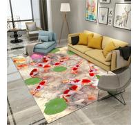 RUGMRZ Sedia Da Letto 300X400Cm Tappeto Inter Rosa Tappeti Cucina Moderni Gioco Bambini Antiscivolo Bimbo Giardinoel Patrón De Hojas Loto La Escuela Peces Es Impresci