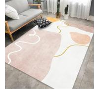 RUGMRZ Tapetto Cucina Moderni Arte Astratta Antiscivolo Lavabile Bianco Tapetti Per Camera Da Letto Moderne Rosa Tappeto Moderno Soggiorno 80X80CM