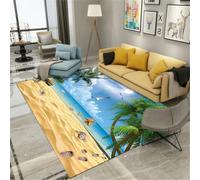 RUGMRZ Tappeti Arredamento 300X400Cm Accessori Per La Camera Blu Bambini Casa Tappeto Soggiorno Lavabile Salotto Modernopaisaje De Playa Cáscara Cocotero Azul Cielo