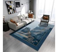 RUGMRZ Tappeti Gioco Bambini Morbido Moderna Decorazione Geometrica Astratta Antiscivolo Lavabile Tappeto Camera Blu Insonorizzante Tapeti Per Cucina Moderni Bambino Piccolo Salotto80X160Cm