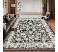 RUGMRZ Tappeti Salotto Morbido 100x200cm,Nero,Modelli Retro per Cameretta Bimba,Sotto Sedia Ufficio,Sotto Tavolo Da Pranzo