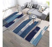 RUGMRZ tappeti scendiletto 140x200cm Blu grigio, La geometria astratta viene utilizzata nei corridoi degli uffici