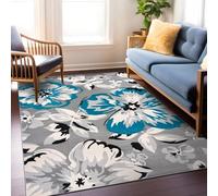 RUGMRZ Tappeti Soggiorno Lavabili in Lavatrice 140x200cm,Grigio,Disegni Di Fiori per Sotto Sedia Ufficio,Scendiletto,Camera Da Letto