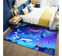 RUGMRZ Tappeto Antirumore 200X250Cm Tappeti Antiscivolo Blu Cucina Ragazzo Termico Di Nataleplaneta Paisaje Morado Lavable Antideslizante Y Resistente A Las Manchas