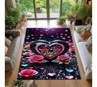 RUGMRZ Tappeto Bambina Fiori A Forma Di Cuore Anti-Scivolante E Resistente All'Inquinamento Tappeti Moderni Colore Camerette Bimbi Inter 180X250CM