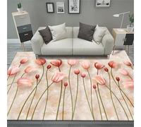 RUGMRZ Tappeto Camera Bambina Lavabile In Lavatrice rosa 200x260cm, Personalizzato Grande Motivo floreale tridimensionale per soggiorno camera da letto dei bambini