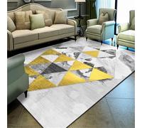 RUGMRZ Tappeto Camera Da Letto Morbido 200x300cm Giallo grigio, Tappeto Gigante Geometrie moderne per cucine da corridoio