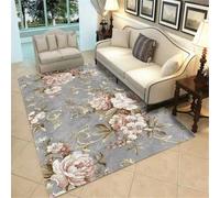 RUGMRZ Tappeto Camera da Letto Ragazzo Lavabili In Lavatrice Grigio rosa 80x120cm, Su Misura Fuori Porta Modello floreale pastorale per la stanza della ragazza del soggiorno