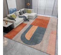 RUGMRZ Tappeto Cameretta Bambini Tappeti Soggiorno 90x150CM carpets for living room Arancione. sala grande geometrico moderno blu. Salvapavimento