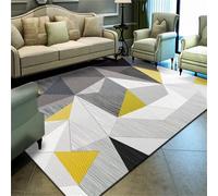 RUGMRZ tappeto cameretta ragazza 60x120cm Grigio giallo, tappeto piccolo Geometrie moderne per corridoi e terrazze esterne