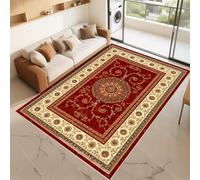 RUGMRZ Tappeto Cameretta Ragazzo Antiscivolo Rosso 70x100cm, Pelo Corto Fuori Porta Retro floral pattern per soggiorno ragazza camera da letto