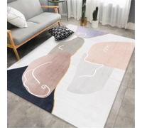 RUGMRZ Tappeto Camerette Per Bambini Arte Astratta Antiscivolo Lavabile Bianco Passatoia Corridoio Multicolore Moquette Del Balcone 50X80CM