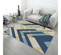 RUGMRZ Tappeto Cucina Antiscivolo Moderna Decorazione Geometrica Astratta Lavabile Tappeti Casa Moderni Blu Su Misura Accessori Salotto Moderno Soggiorno Bambini Morbidi100X160Cm