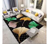 RUGMRZ tappeto da salotto Tappeti Cameretta Bambina salvapavimento 200x300CM nero di foglie verdi e dorate per bambini morbido Bimba