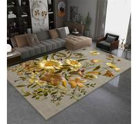 RUGMRZ Tappeto Inter 100X160Cm Personalizzato Ingresso 26 Giallo Casa Camera Da Letto Soggiorno Fiori Al Fianco Del Cucina Tappeti Grandi
