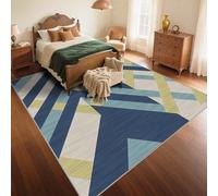 RUGMRZ Tappeto Inter Antiscivolo 140x200cm Blu Verde, Geometria moderna per il corridoio della camera dei ragazzi