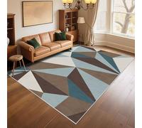 RUGMRZ Tappeto Interno Ingresso Facile da curare 120x160cm Blu Marrone, Modelli geometrici moderni per la terrazza all'aperto del soggiorno