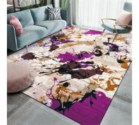 RUGMRZ Tappeto Moderno 140X200Cm Antistatico Viola Per Bambini Cane Grande Antiscivolo Divano Soggiornosala De Estar Dormitorio Niña Patrón Flores Cálidas
