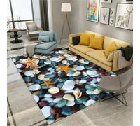 RUGMRZ Tappeto Per Bagno 180X280Cm Ufficio Blu Da Sala Natalizio Gaming Ufficiopatrón De Estrella Mar Guijarro Antideslizante Y Resistente A Las Manchas.