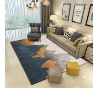 RUGMRZ Tappeto per Camera da Letto Lavabili In Lavatrice Blu grigio 100x200cm, Su Misura I modelli astratti sono usati nel soggiorno e nello studio