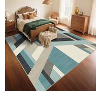RUGMRZ Tappeto Per Cameretta Bambina Weather Resistant 150x200cm blu, La geometria moderna viene utilizzata nel foyer della camera da letto