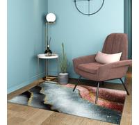 RUGMRZ Tappeto Per Cameretta Bambini Moderna Decorazione Geometrica Astratta Antiscivolo Lavabile Piccolo Salotto Grigio Letto Divano Stradale Camera Ragazza Balcone100X160Cm