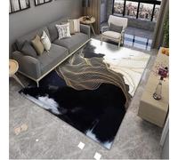 RUGMRZ Tappeto Per Esterno Tappeti Soggiorno Pelo Corto 50x80CM Nero Divano blu astratto di inchiostro e acqua. cucina moderni