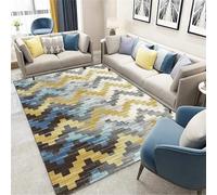 RUGMRZ tappeto scendiletto camera da letto 180x230cm Blu, giallo, grigio, tappetto grande Geometrie moderne per cucine da corridoio