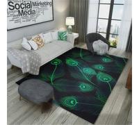 RUGMRZ Tappeto Scrivania 180X250Cm Antiscivolo Salotto Verde Camera Matrimoniale Completa Accessori Per Da Letto Ragazza Bimbi Pieghevole Tappeti Scendilettopatrón De Plumas Do
