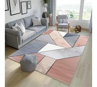 RUGMRZ Tappeto Stanza da Letto Lavabile Grigio rosa 170x240cm, Morbido Grande Modelli geometrici moderni sono utilizzati nei salotti e nelle camere da letto dei giovani