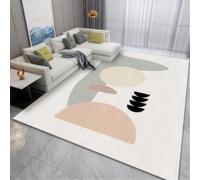 RUGMRZ Tappeto Stanzetta Arte Astratta Antiscivolo Lavabile Naturale Multicolore Da Balcone Bambini Gattonamento 150X150CM