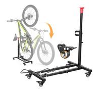 RugoTech Supporto per bicicletta da terra, supporto per parcheggio con ruote girevoli a 360°, senza foratura, regolabile fino a 36 kg, supporto per bici da strada, mountain bike, bici per bambini