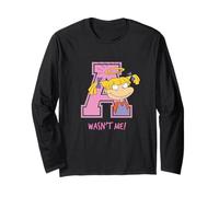 Rugrats Angelica Wasn't Me Funny Pink Varsity Look Maglia a Manica