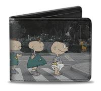 Rugrats Buckle-Down PU portafoglio bifold da uomo 6 caratteri scena attraversamento strada, multicolore, 10,2 x 8,9 cm, multicolore, 10,2 x 8,9 cm