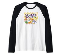Rugrats Coloring Book Character Collage Retro 90's Cartoon Maglia con Maniche Raglan