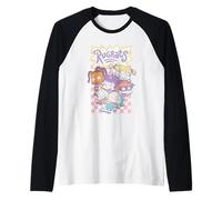 Rugrats Pastel Checkerboard Character Group 90's Cartoon Maglia con Maniche Raglan
