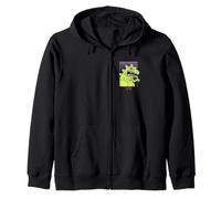 Rugrats Reptar Green Dinosaur Left Chest Felpa con Cappuccio