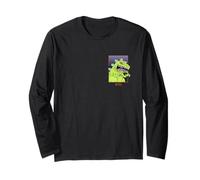 Rugrats Reptar Green Dinosaur Left Chest Maglia a Manica