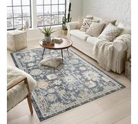 Rugs by Desire Maia Tappeto per soggiorno lavabile, morbido polipropilene, a pelo basso, retro in cotone antiscivolo, per eleganti spazi interni, blu navy, 160 x 240 cm (rettangolare)