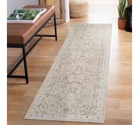 Rugs by Desire Maia Tappeto per soggiorno lavabile, morbido polipropilene, a pelo basso, retro in cotone antiscivolo, per eleganti spazi interni, beige, 60 x 220 cm (rettangolare)