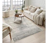 Rugs by Desire Maia Tappeto per soggiorno lavabile, morbido polipropilene, a pelo basso, retro in cotone antiscivolo, per eleganti spazi interni, grigio, 120 x 180 cm (rettangolare)