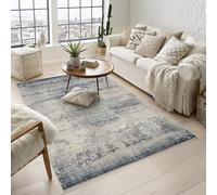 Rugs by Desire Maia Tappeto per soggiorno lavabile, morbido polipropilene, a pelo basso, retro in cotone antiscivolo, per eleganti spazi interni, blu navy, 160 x 240 cm (rettangolare)