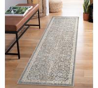 Rugs by Desire Maia Tappeto per soggiorno lavabile, morbido polipropilene intrecciato, a pelo basso, retro in cotone antiscivolo, per eleganti spazi interni, grigio, 60 x 220 cm (rettangolare)