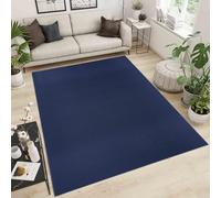 Rugs by Desire Tappeto semplice a pelo basso per soggiorno, moderno, trapuntato, per soggiorno, con retro in feltro, blu navy, 80 x 150 cm