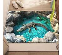 Rugs That Look Like a Hole, Dog Gets Scared of 3D Hole Carpet, 3D Trap Optical Visual Illusion Rugs, Optical Illusion Rug, for Door Entrance, Bathroom, Stairs, Living Room Decor (E,15.7 * 23.6in)