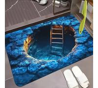Rugs That Look Like a Hole, Dog Gets Scared of 3D Hole Carpet, 3D Trap Optical Visual Illusion Rugs, Optical Illusion Rug, for Door Entrance, Bathroom, Stairs, Living Room Decor (D,19.6 * 31.5in)