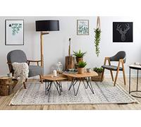 rugsx Boho, tappeti Zona, Peluche, Berber Shaggy, Frangia, Stile Marocchino, per Soggiorno, Camera da Letto, Cucina, tappeti Resistenti Agadir G0522 Crema/Grigio 140x190