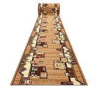 rugsx Passatoia BCF MORAD SZLACZEK per cucina, corridoio, soggiorno, robusto, moderno, oro vecchio 60x360 cm