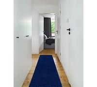 rugsx Passatoia corridoio SOFFI shaggy 5cm; per la cucina, la sala, il corridoio, tappeto a pelo lungo, blu scuro 70x200 cm