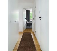 rugsx Passatoia corridoio SOFFI shaggy 5cm; per la cucina, la sala, il corridoio, tappeto a pelo lungo, marrone 60x250 cm